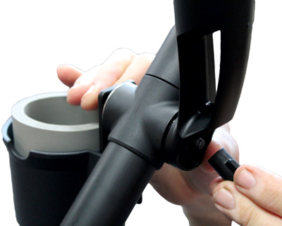 Umbrella holder and black wing nut added to bolt and cup holder on golfstream.