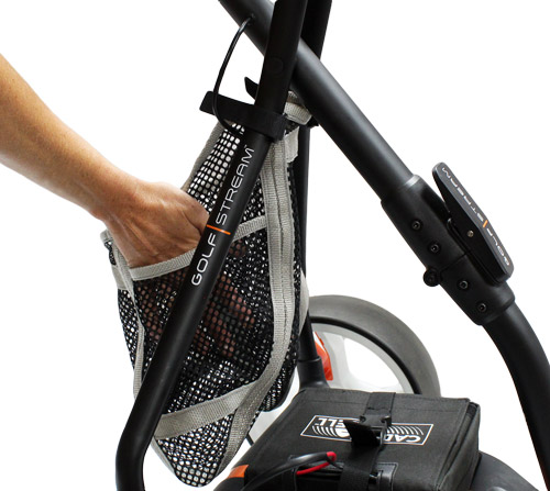 Golfstream tote installed on Kangaroo golfstream fold-up caddy