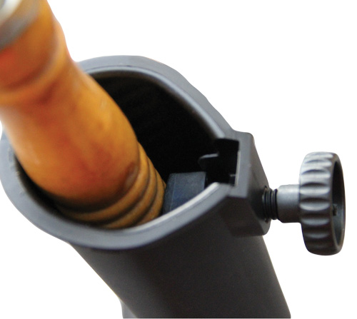 How umbrella can be secured in place in Kangaroo Golfstream umbrella stand